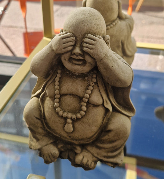 Set of 3 Concrete Buddhas.