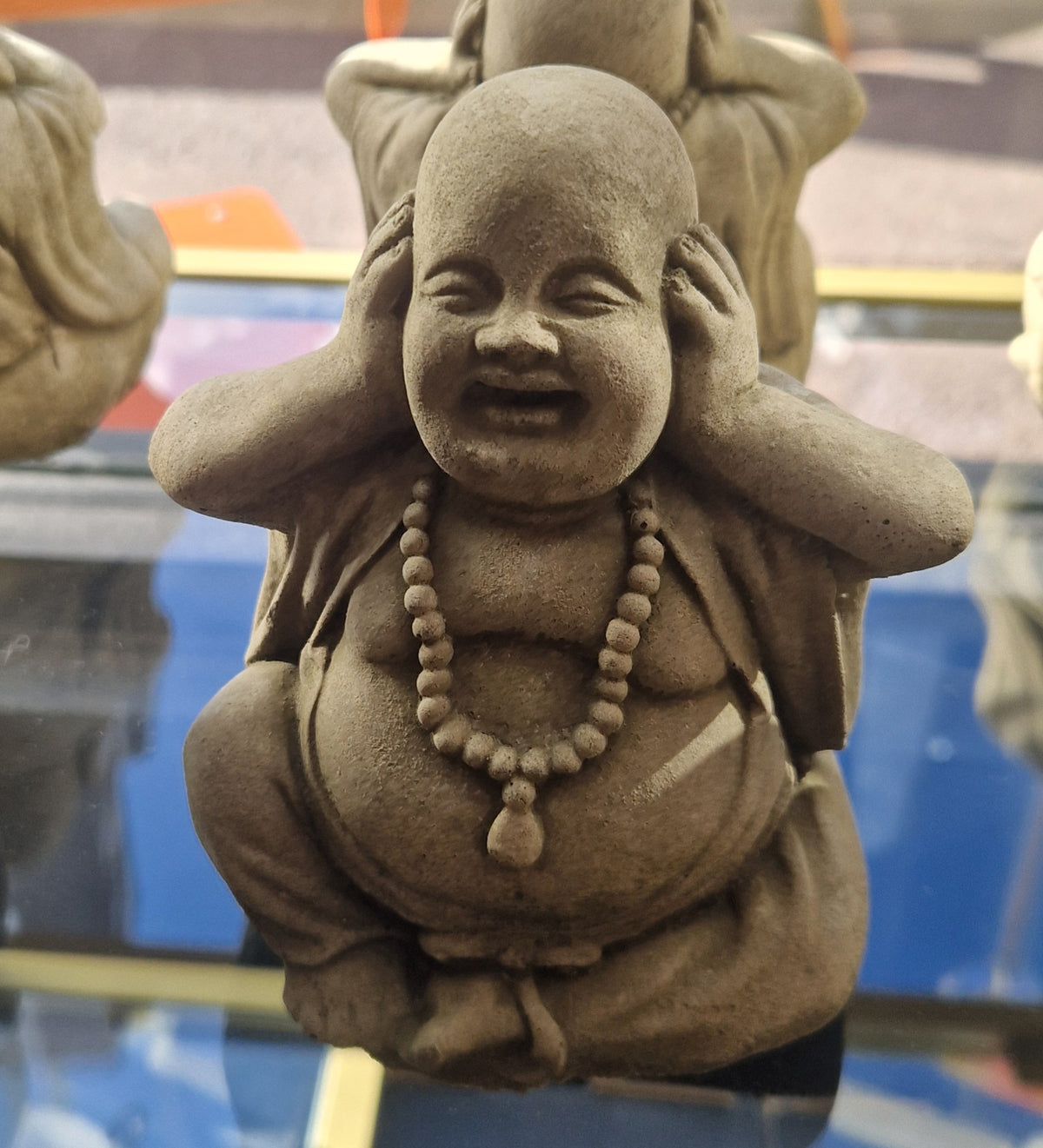Set of 3 Concrete Buddhas.