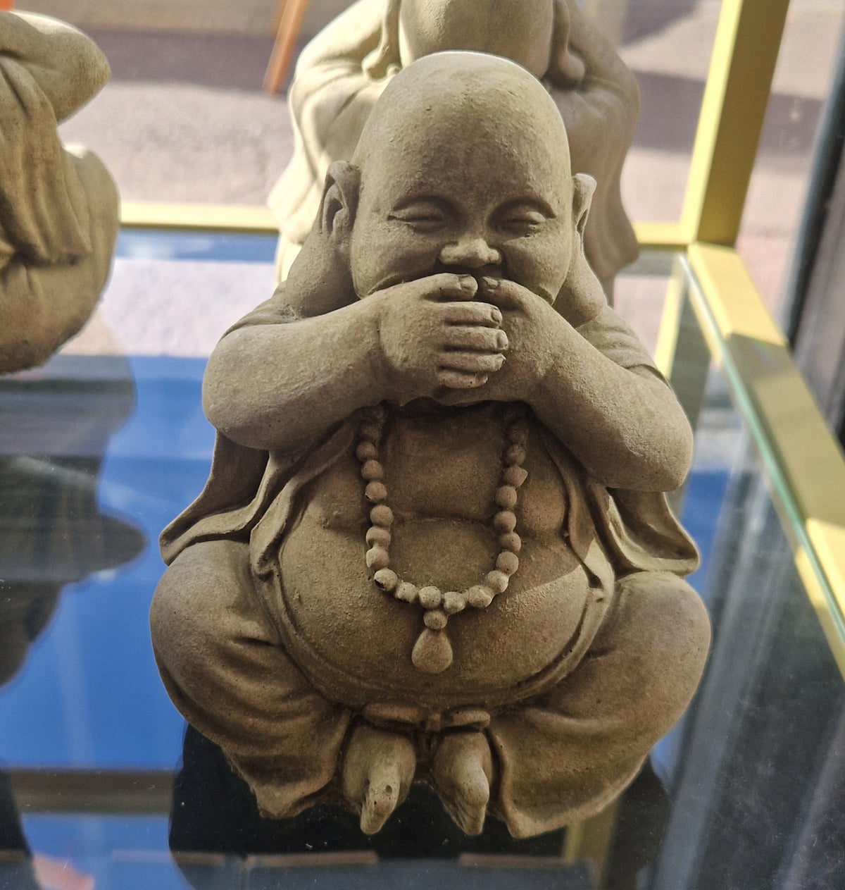 Set of 3 Concrete Buddhas.