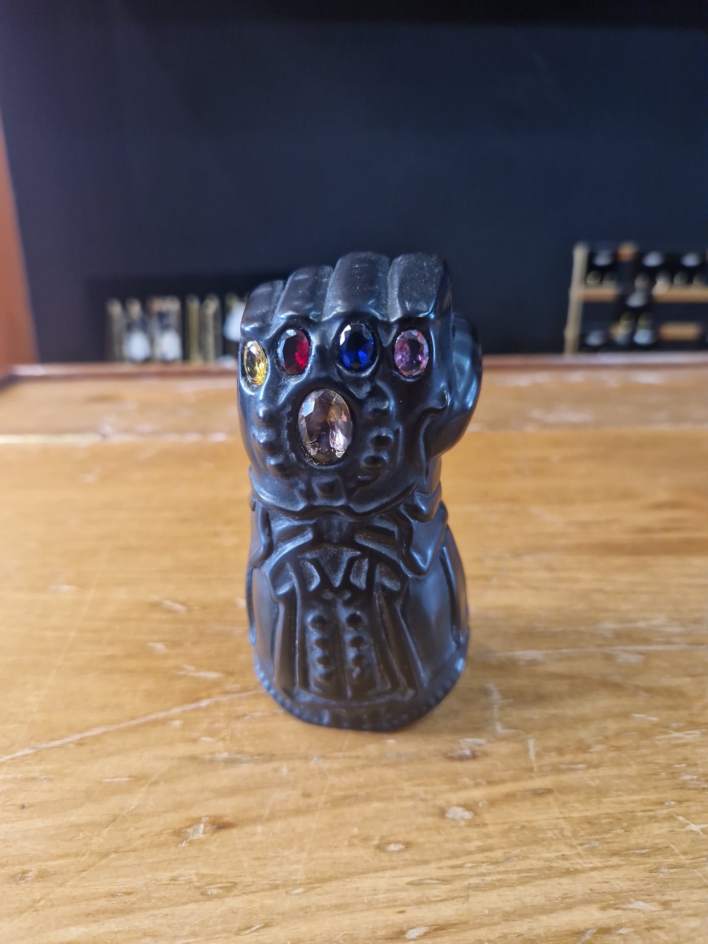 Superhero Inspired Obsidian Crystal Carving Infinity Gauntlet